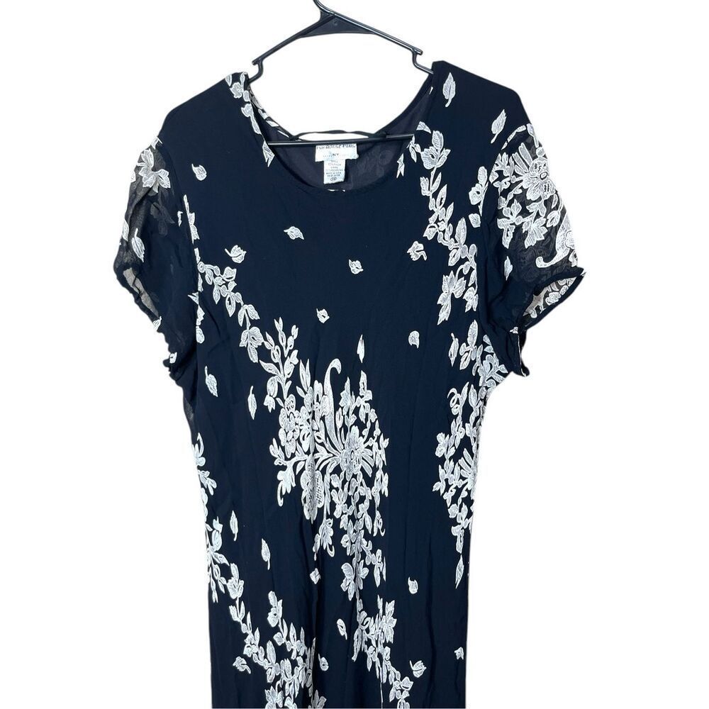 Paradise Plus Y2K‎ 90s Black Floral Print Midi Dress Size 3X - Picture 2 of 10